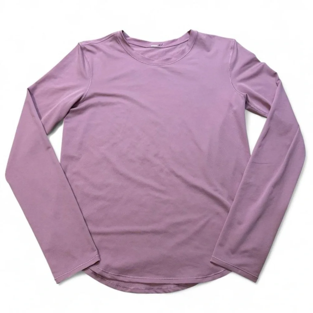 Lululemon Pink Taupe Running Training Crewneck Long Sleeve Shirt Lightweight
